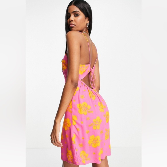 Tie back mini slip dress - Picture 1 of 2